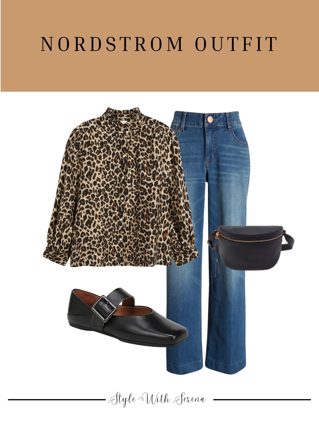 Nordstrom outfit 
Nordstrom style 
Denim 
Leopard 
Flats 
Crossbody bag 

#LTKSeasonal #LTKWorkwear #LTKootd