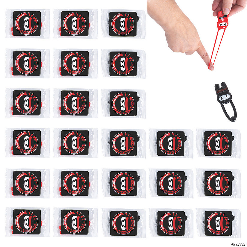 3 1/4" Halloween Stretchy Flying Ninjas with Handout Card for 12 | Oriental Trading Company