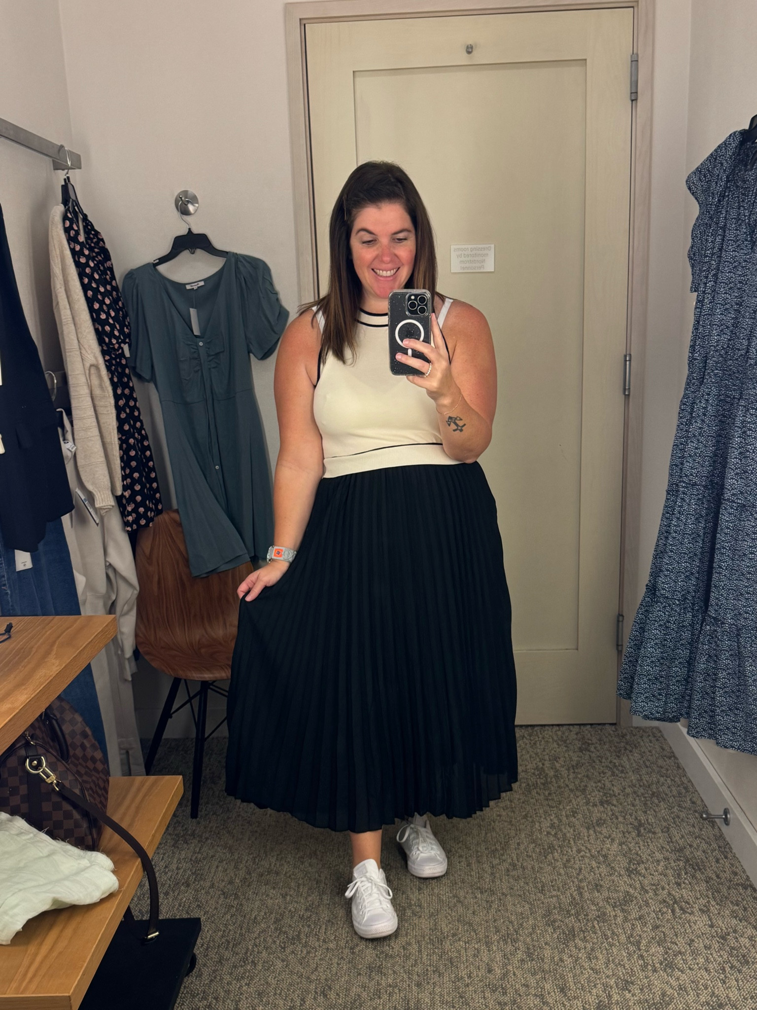 I’m counting down the days until I go back into the office and this dress may be coming with me! This mixed media dress is gorgeous and it can take you from the office to date night! The dress runs TTS and is on sale for $64.99 (I know, it shocked me too)! 

#LTKSaleAlert #LTKxNSale #LTKSummerSales