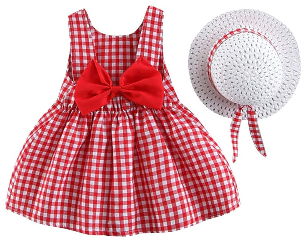 IDOPIP Baby Girl Tutu Dress Summer Sleeveless Backless Princess Birthday Party Dresses Flower Bow Su | Amazon (US)