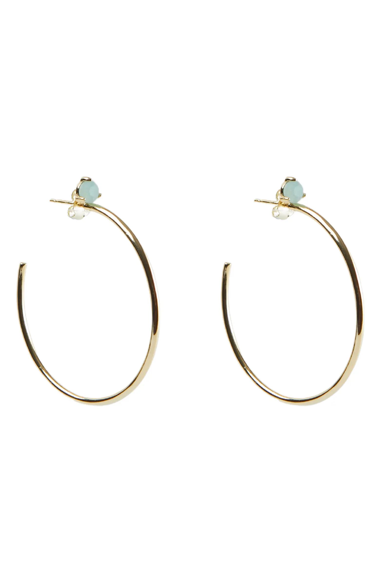 Argento Vivo Sterling Silver Semiprecious Stone Hoop Earrings | Nordstrom | Nordstrom