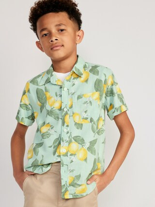 Short-Sleeve Linen-Blend Pocket Shirt for Boys | Old Navy (US)
