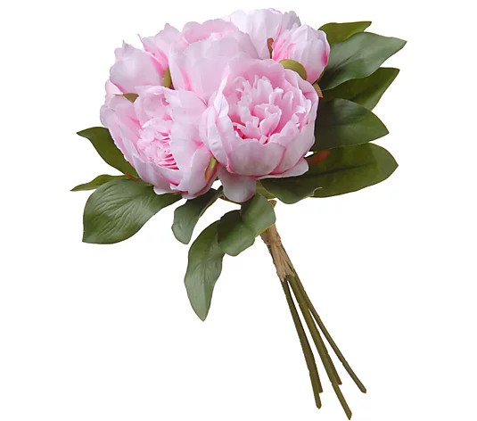National Tree Company 12" Warm Pink Peony Bundle - QVC.com | QVC