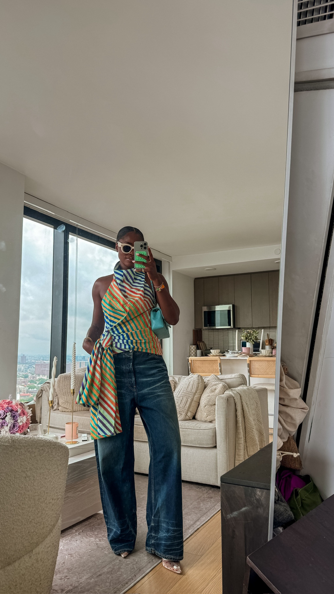 A casual chic look for the U.S. open. 

Jeans size 36 