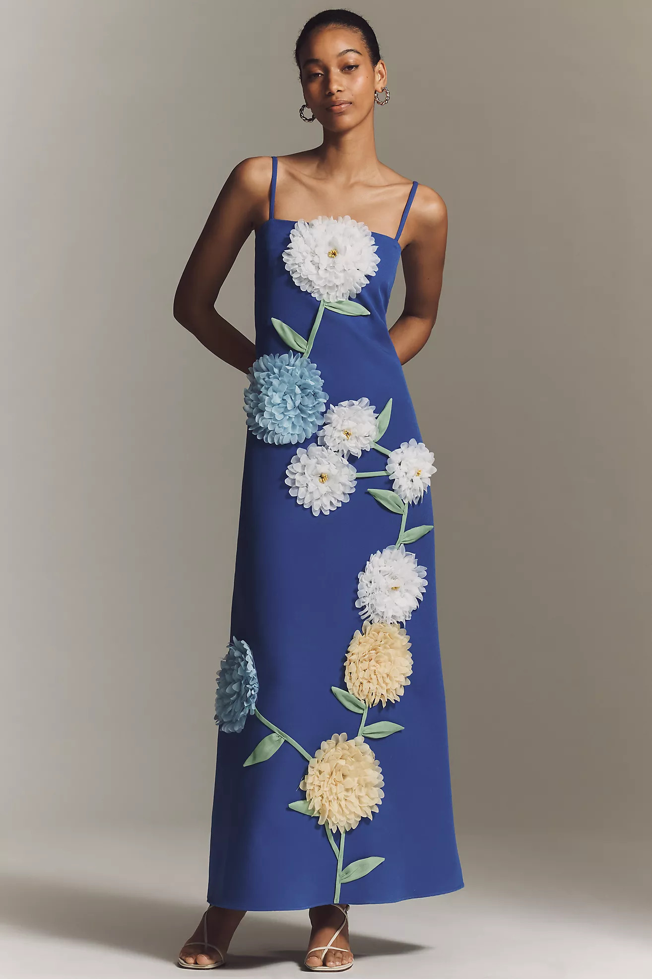 Elliatt Buttercup Floral Appliqué Maxi Dress | Anthropologie (US)