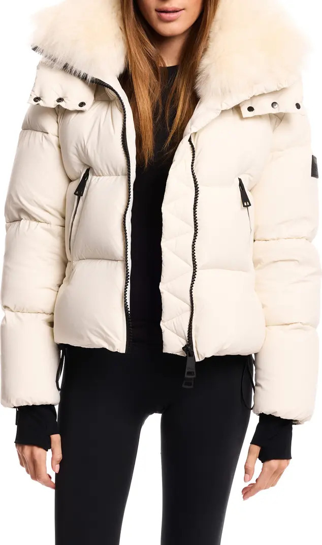 Kaia Water Resistant Down Puffer Jacket with Removable Genuine Shearling Trim | Nordstrom