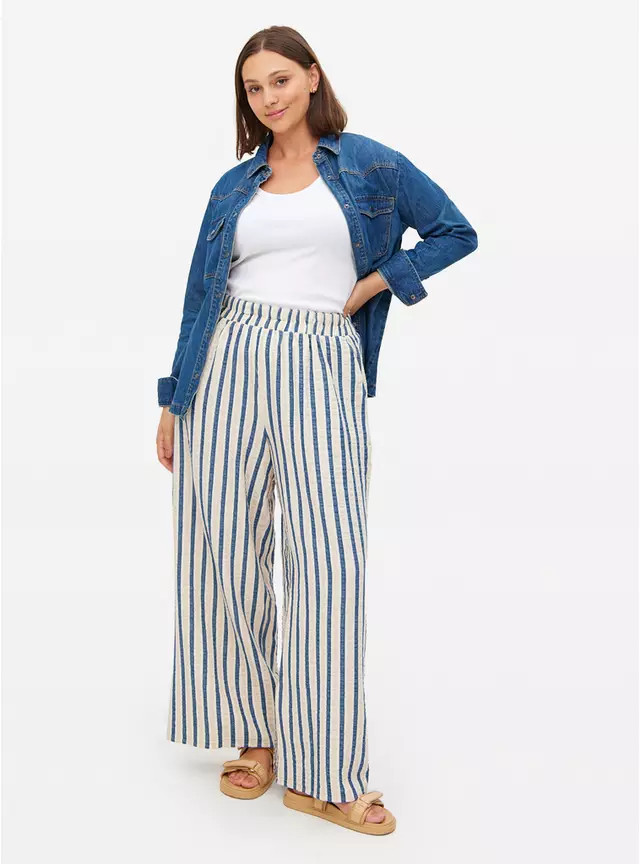 Blue Stripe Ultra Wide Trousers 16 | Tu Clothing