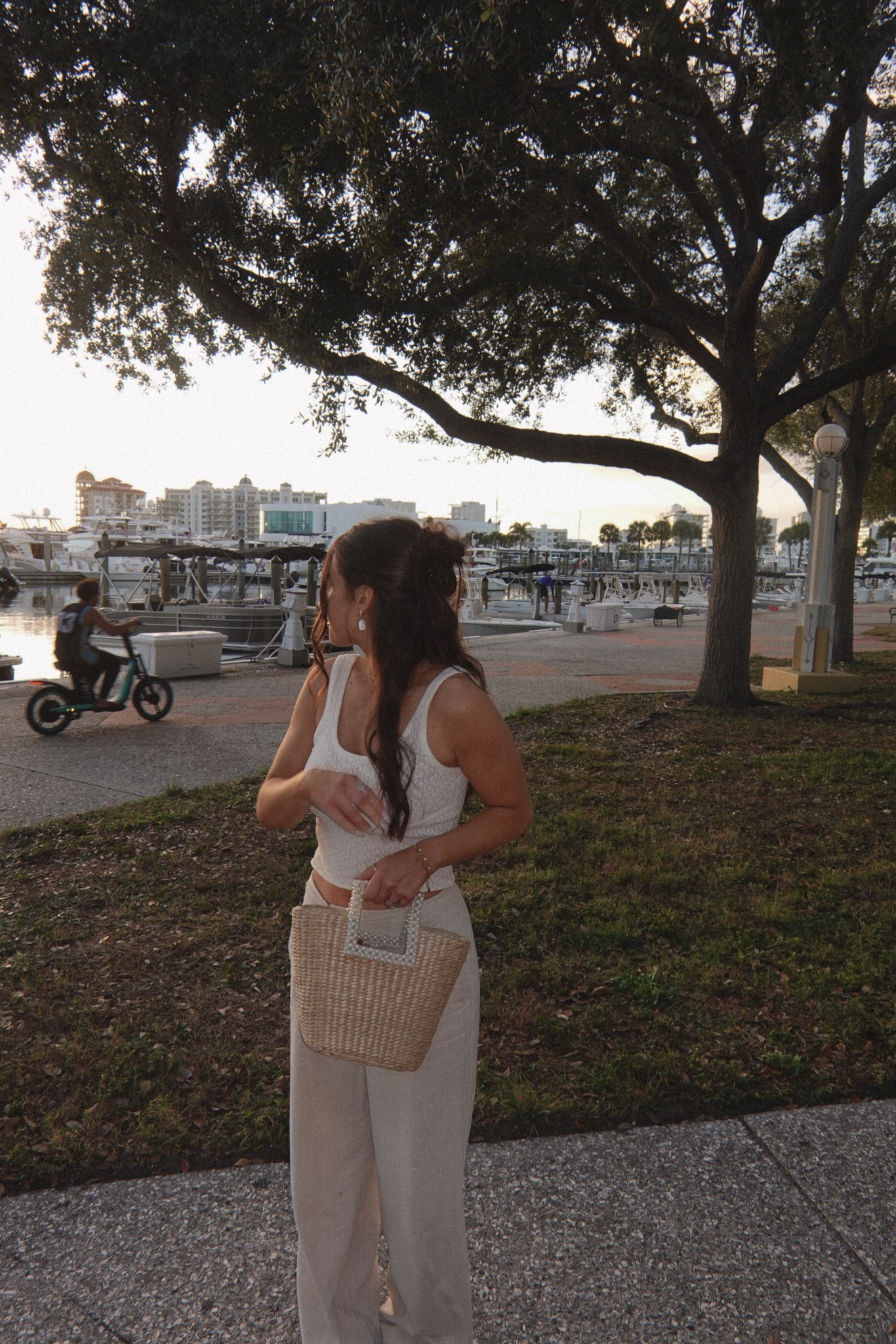 xs top
size 4 regular pants 
bag is marshall’s 