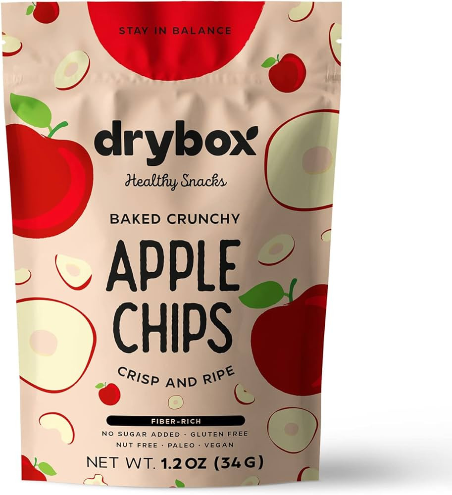 Drybox Dried Apple Chips No Sugar Added 1 Pack Apple Crisps Dehydrated Oven Baked Sliced Apple Sn... | Amazon (US)