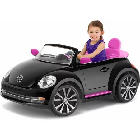 Kid Trax VW Beetle Convertible 12-Volt Battery Powered Ride-On, Black | Walmart (US)