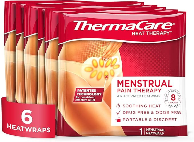 ThermaCare Portable Menstrual Heating Pad, Adhesive Period Therapy Heat Patches for Cramps and Ba... | Amazon (US)