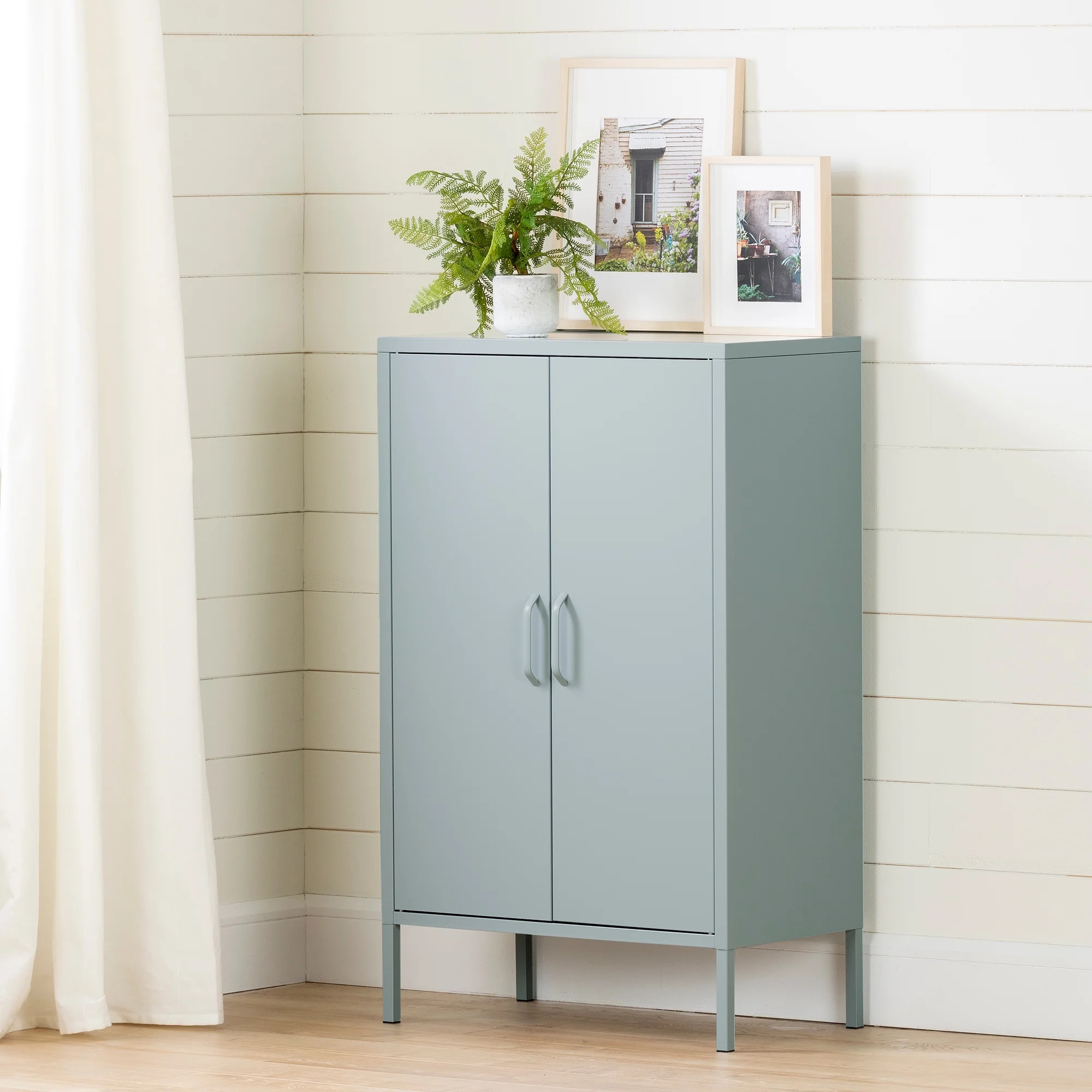 South Shore Crea Metal 2-Door Accent Cabinet, Pale Blue | Walmart (US)