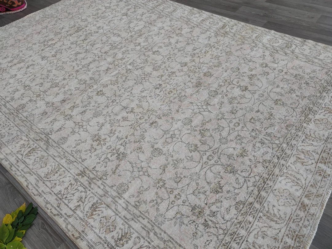 7x10 Neutral Vintage Rug, Turkish Area Rug, Boho Decor Rug, Rugs For Living Room, Muted Rug, Beig... | Etsy (US)