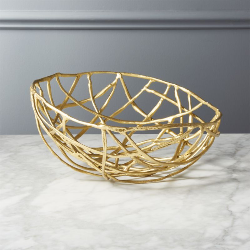 Nest Matte Gold Serving Bowl + Reviews | CB2 | CB2