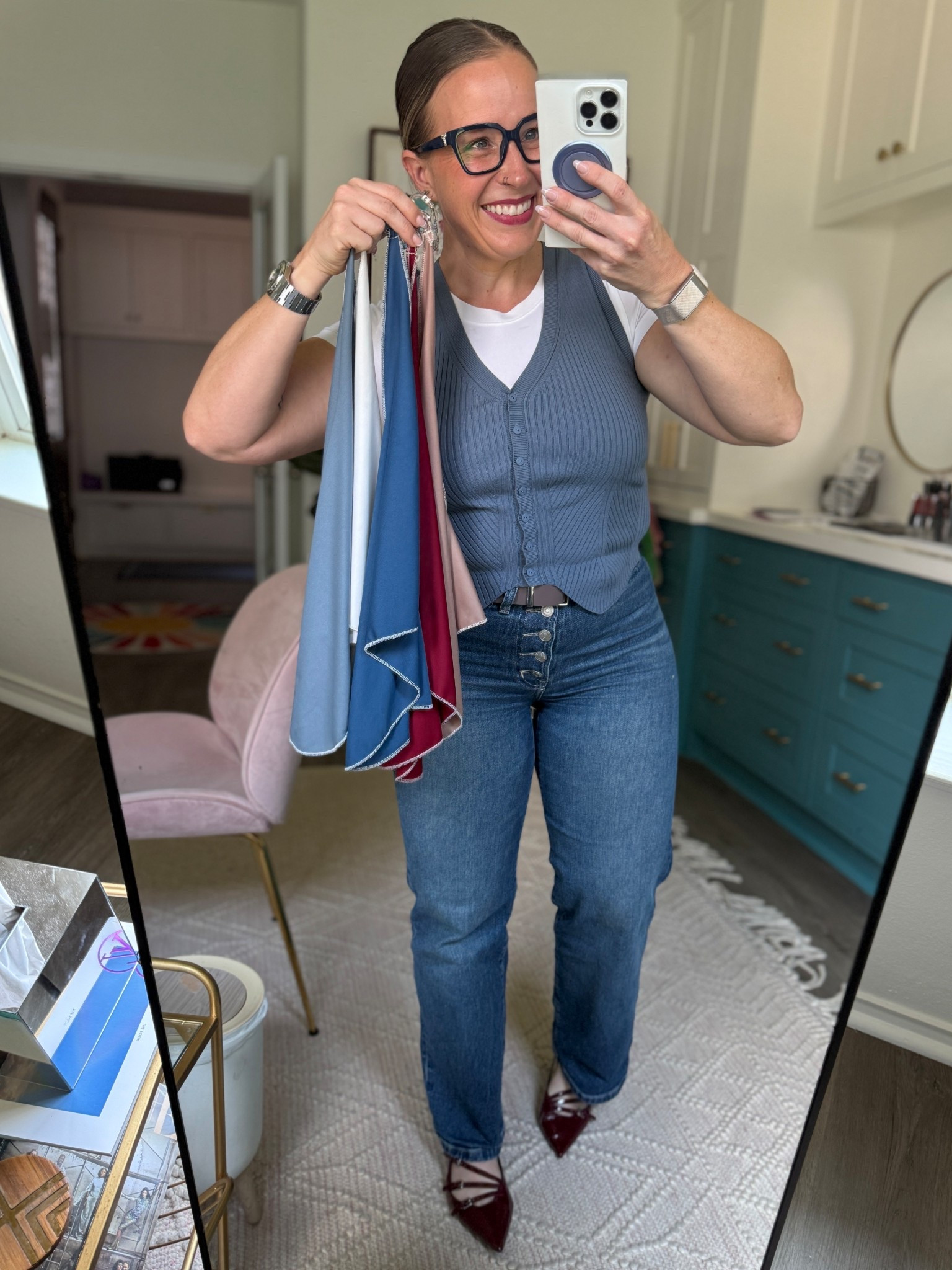 Soft white, light blue grey, cool denim, mushroom belt, and burgundy flats!

#houseofcolour #hoc #houseofcolourpflugerville #houseofcolourusa #coloranalysis #houseofcolouraustin #hocsummer 

Nordstrom
All saints 
Steve Madden
Aritzia 

#LTKShoeCrush #LTKStyleTip #LTKWorkwear