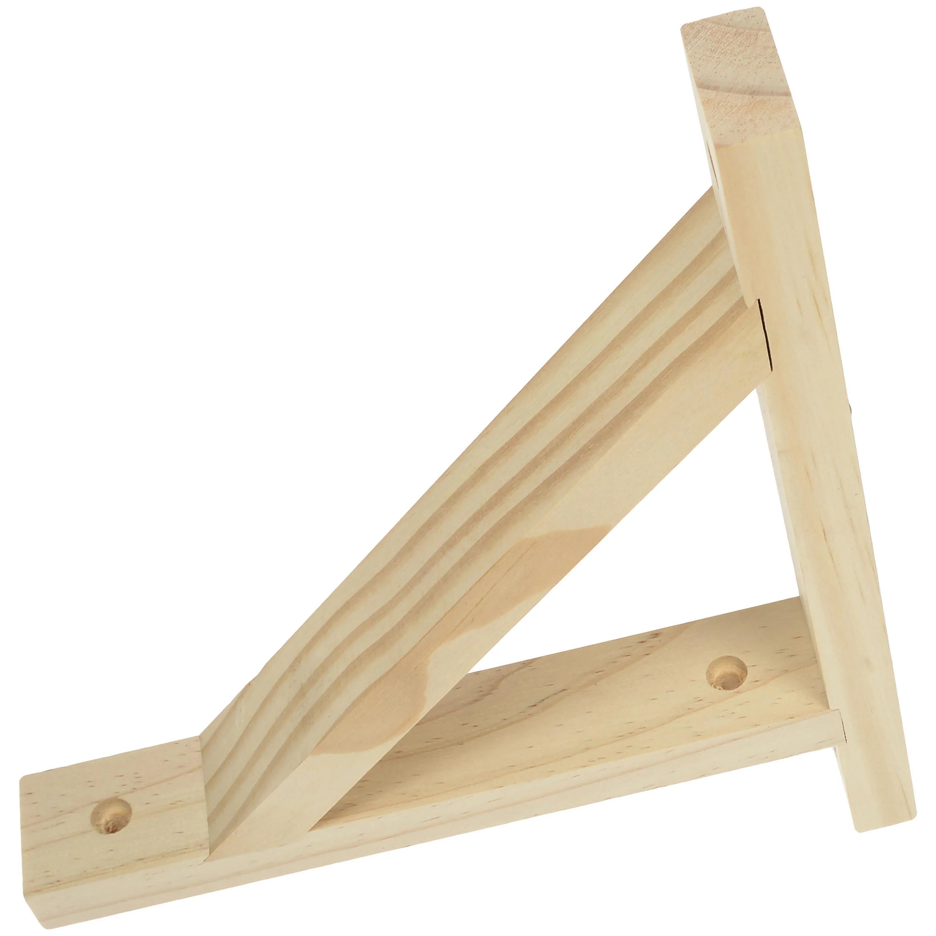 Hyper Tough, 7.5" x 9" Natural Wood Shelf Bracket, Pre-Drilled Holes, 50 lbs per Bracket | Walmart (US)