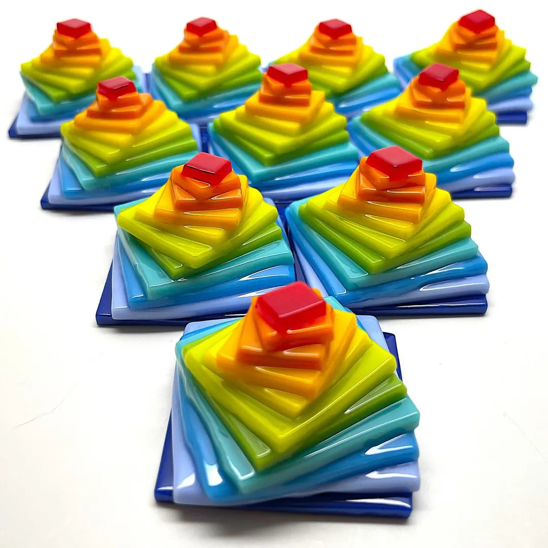 NEW Fused Stained Glass RAINBOW Spiral Stack, 1pc - Etsy | Etsy (US)