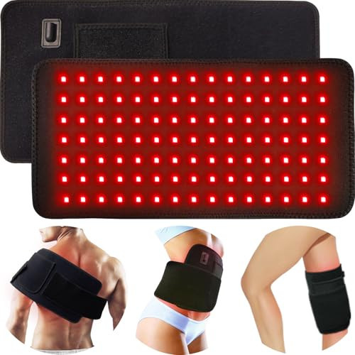 Red Light Therapy Pad for Body Back Knee Shoulder Hands Feet Portable 660nm 850nm Home Use 3 Chips in 1 Infrared Wrap Belt Gift for Women Men (Corded) | Amazon (US)