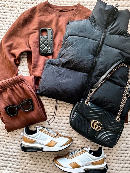 Puffer vest
Sweats
Matching set
Loungewear 
Lounge set
Gucci bag
Nike sneakers 

#LTKSeasonal #LTKFind #LTKshoecrush