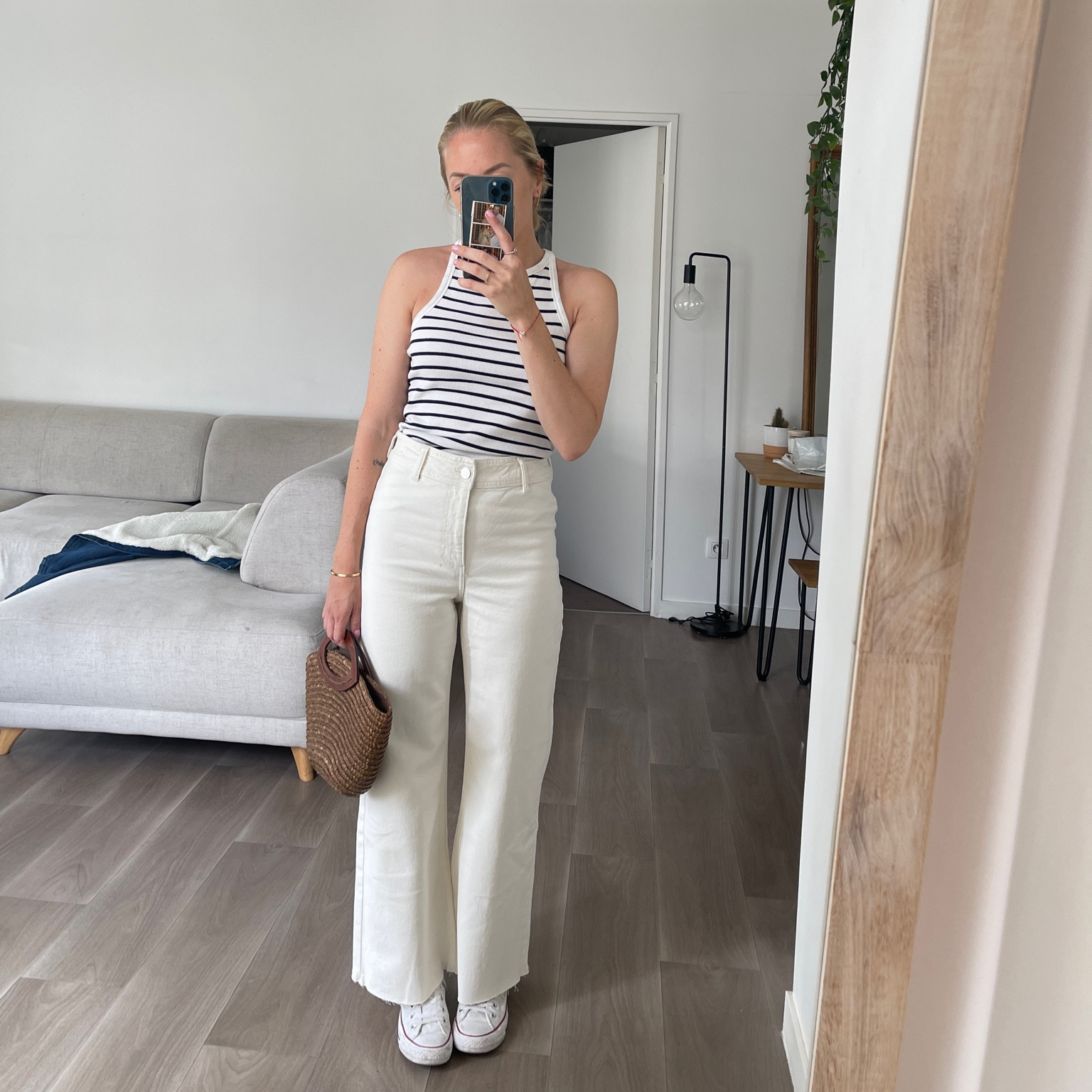 Jean stretch blanc mango