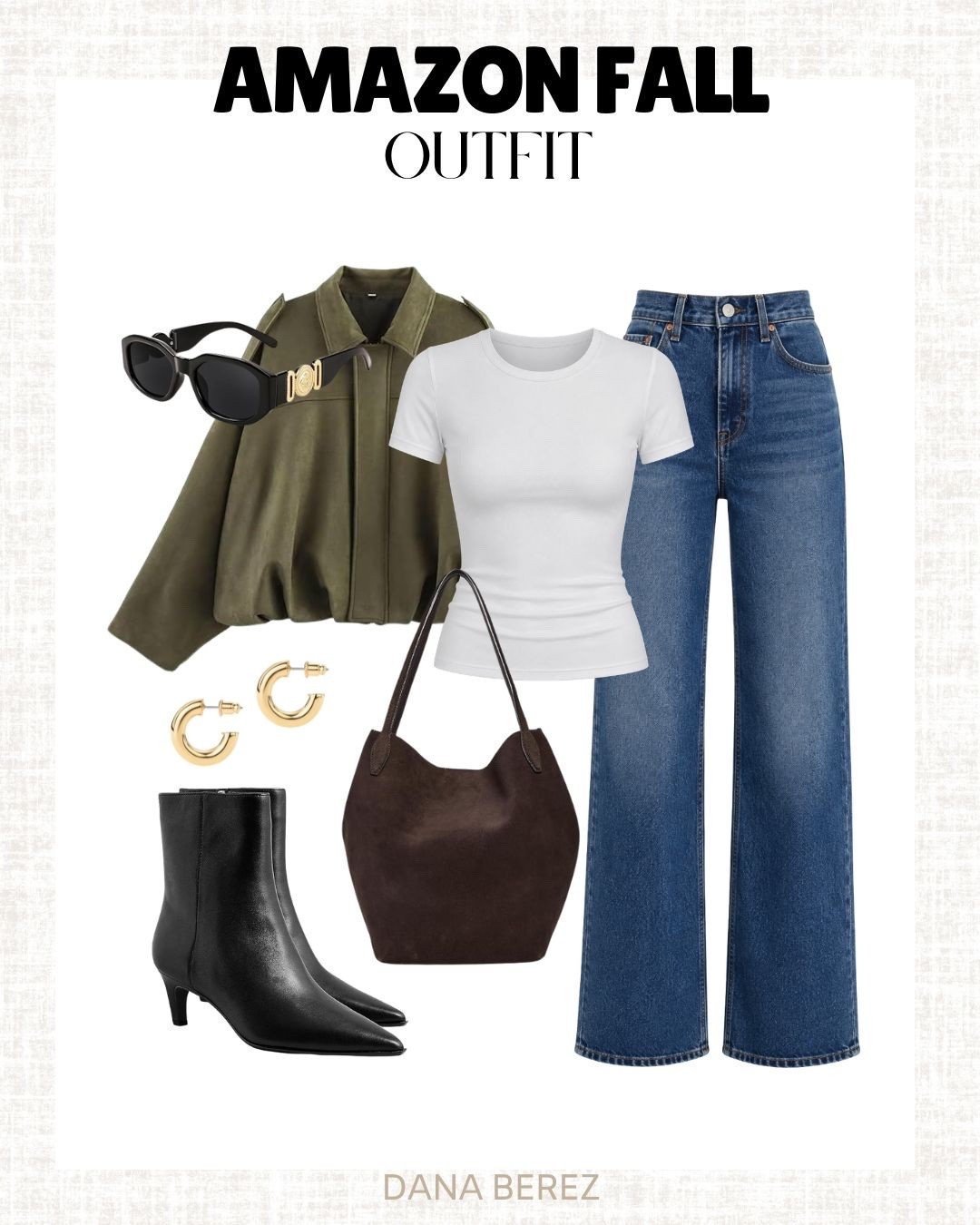 Easy Amazon fall outfit with all the right layers 🍂 An olive jacket, classic white tee, wide-leg denim and sleek black boots make this perfect for cooler days.

Amazon fall outfit, olive jacket, wide leg jeans, white tee, black boots, fall fashion, Amazon fashion, casual fall outfit, transitional style, everyday fall look

#LTKSeasonal #LTKootd #LTKMidsize