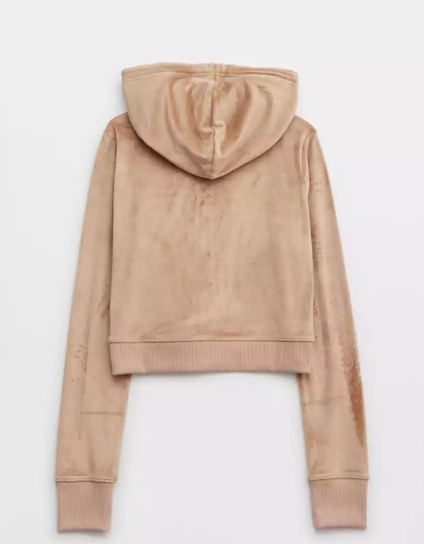 Aerie Dreamy Velour Cropped Hoodie | Aerie