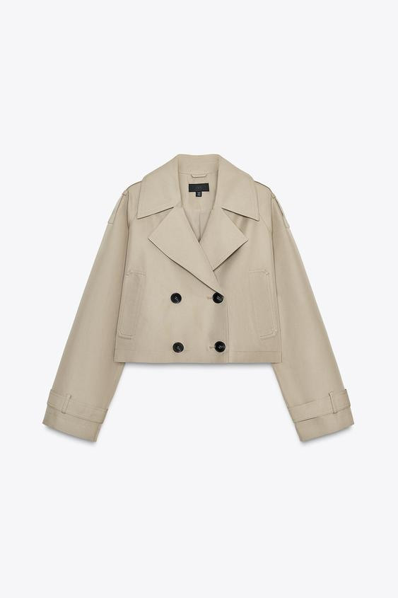 DOUBLE-BREASTED SHORT TRENCH COAT | Zara US