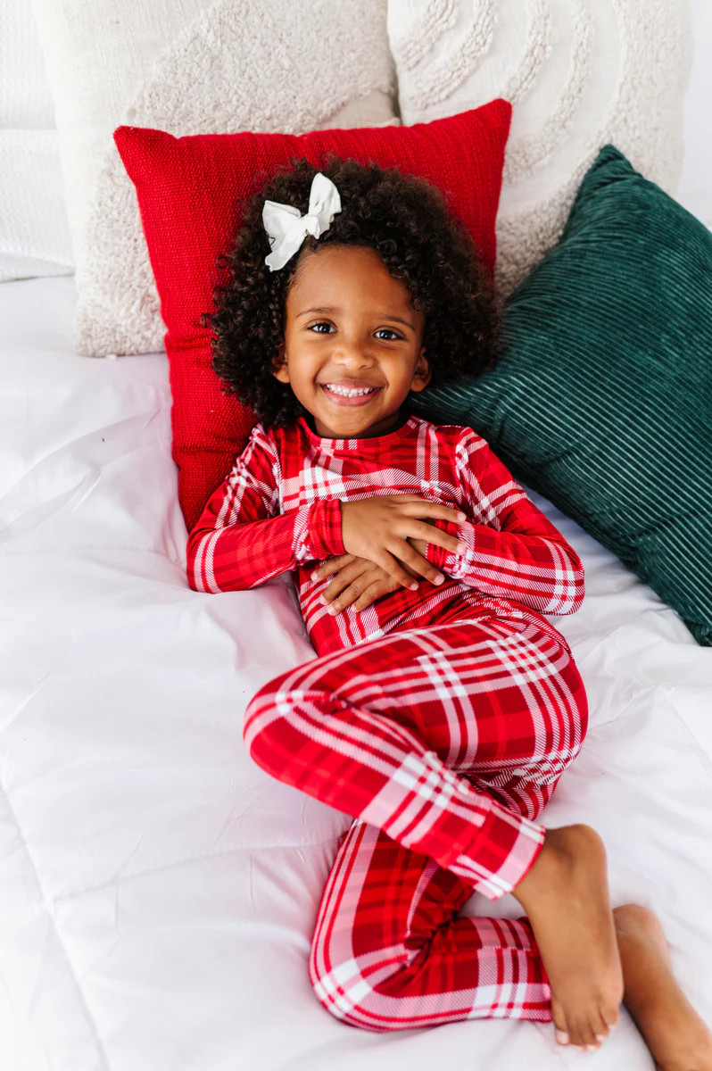 Red Plaid Two-Piece Long Set | Little Pajama Co.