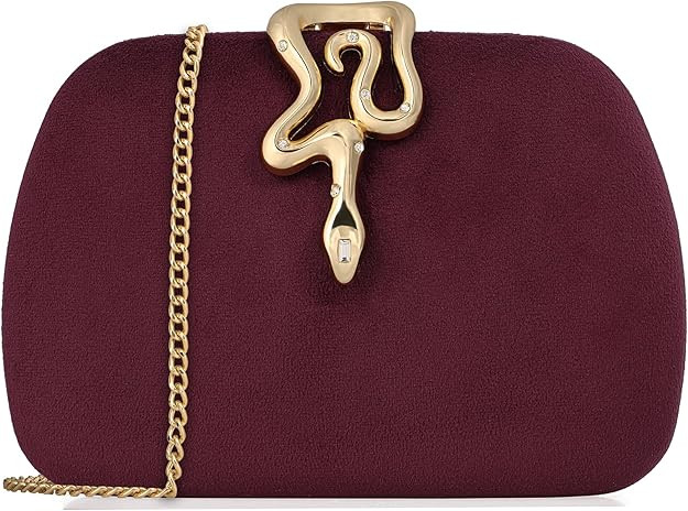 Velvet Evening Clutch Purse for Women-Snake Clasp Formal Handbag,Hard Shell Design Bag for Weddin... | Amazon (US)