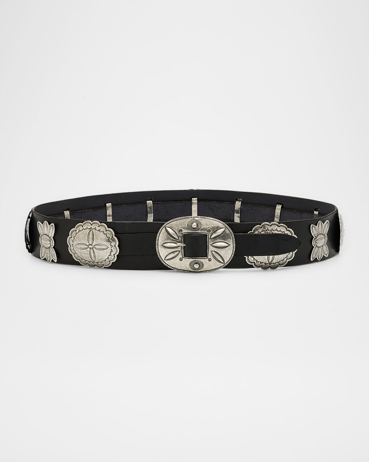 Vacchetta Concho Leather Belt | Neiman Marcus