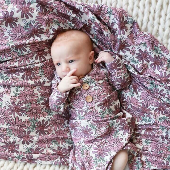 Maya's Moody Floral Oversized Swaddle Blanket | Caden Lane