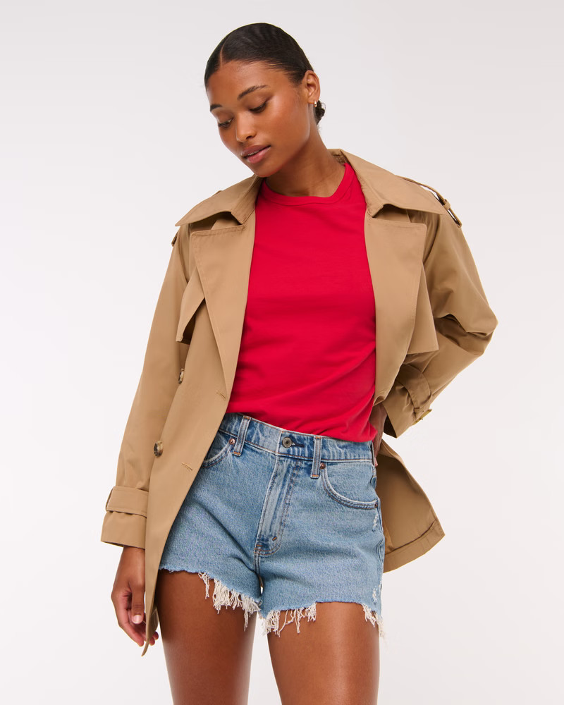 Women's Curve Love High Rise Mom Short | Women's Clearance | Abercrombie.com | Abercrombie & Fitch (US)