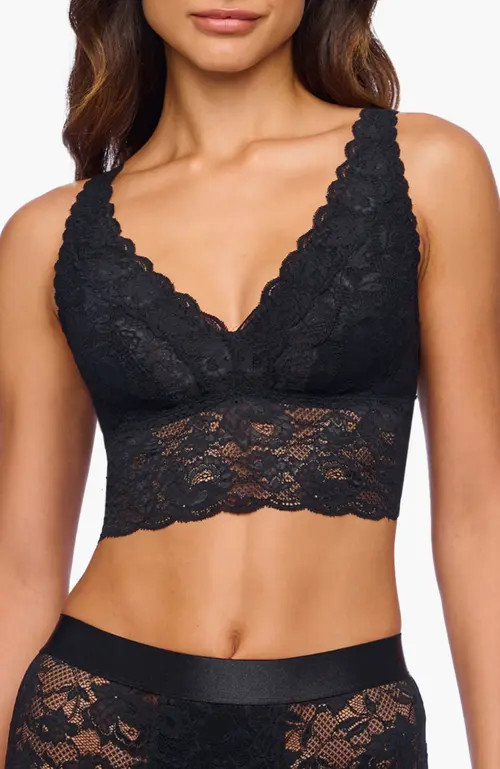 Cosabella Nsn Plungie Longline Bralette in Black at Nordstrom, Size X-Large | Nordstrom