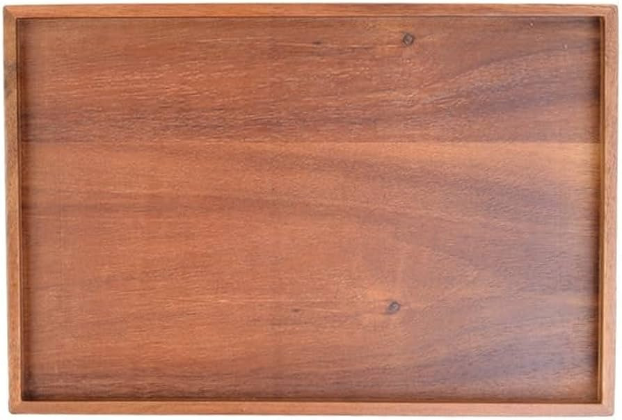 Wooden Tray, 15 * 10in Acacia Wood Serving Trays for Dinner Trays, Tea Tray, bar Tray, Breakfast ... | Amazon (US)