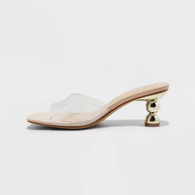 Women's Cami Mule Heels with Memory Foam Insole - A New Day™ Clear | Target