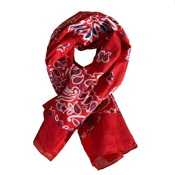 Red Bandana Print Oversized Scarf | Walmart (US)