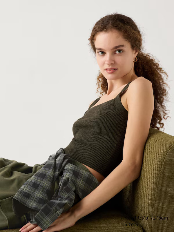 Washable Knit Ribbed Camisole Top | UNIQLO (US)