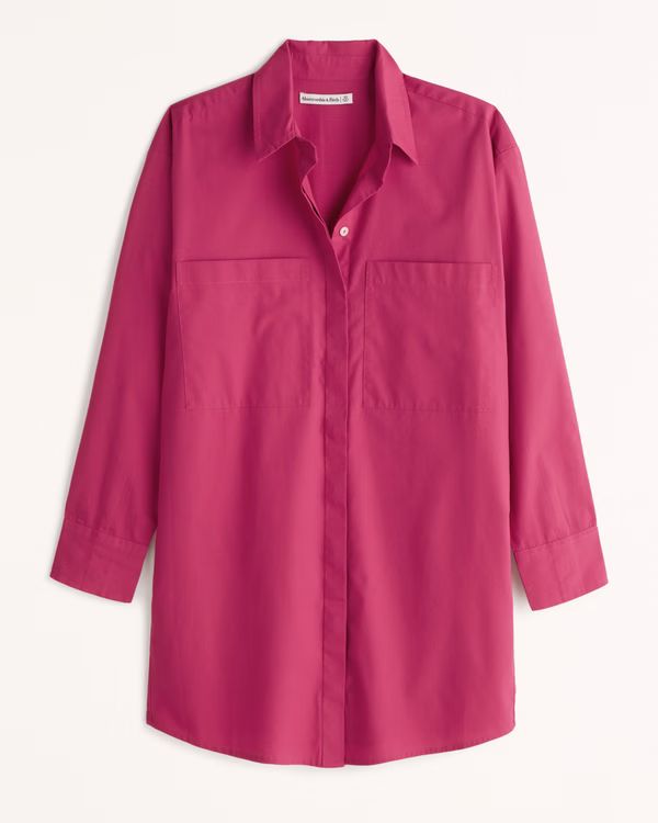 Relaxed Poplin Shirt Dress | Abercrombie & Fitch (US)