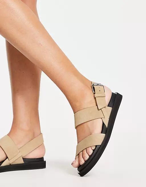 & Other Stories suede flat sandals in beige | ASOS (Global)