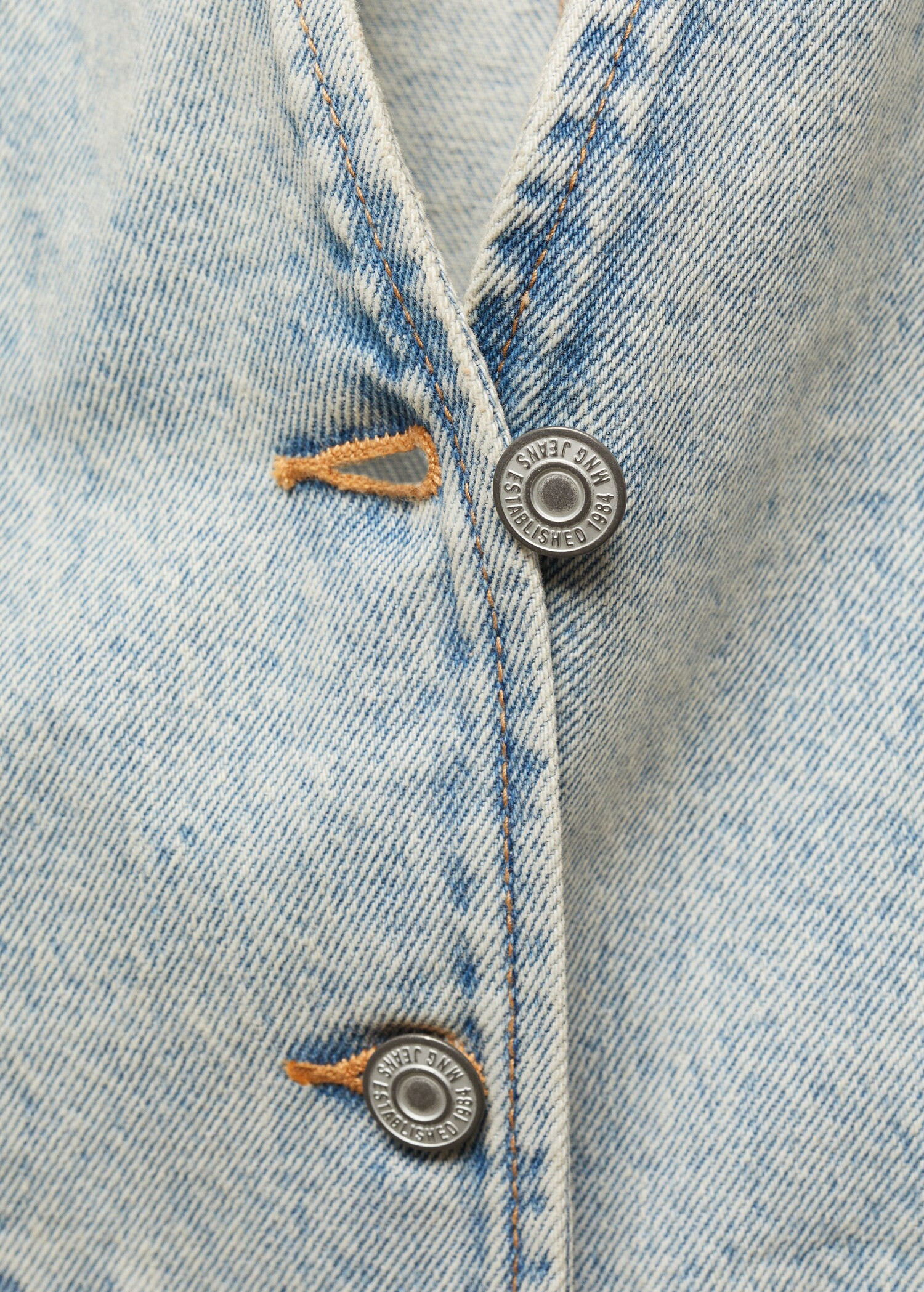 Denim gilet with seams | MANGO (US)