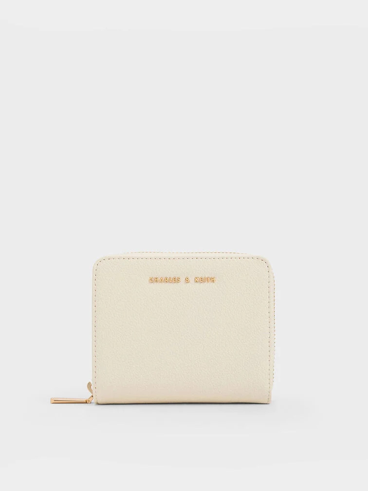 Taupe Finley Zip-Around Small Wallet | CHARLES & KEITH UK | Charles & Keith UK