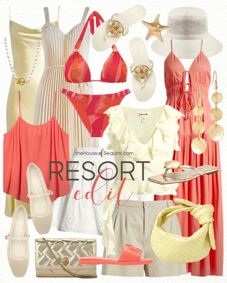 Shop these Nordstrom Vacation Outfit and Resortwear finds! Summer outfit Beach travel outfit, swimsuit coverup, Tory Burch Metal Miller sandals, straw bucket hat, satin slip dress, Bottega Jodie, gold clutch, mesh Basket flats, eyelet mini skirt, bikini, linen shorts, ruffle top, maxi dress, pearl necklace and more!

Follow my shop @thehouseofsequins on the @shop.LTK app to shop this post and get my exclusive app-only content!

#liketkit 
@shop.ltk
https://liketk.it/4G6kb

#LTKSwim #LTKSeasonal #LTKTravel