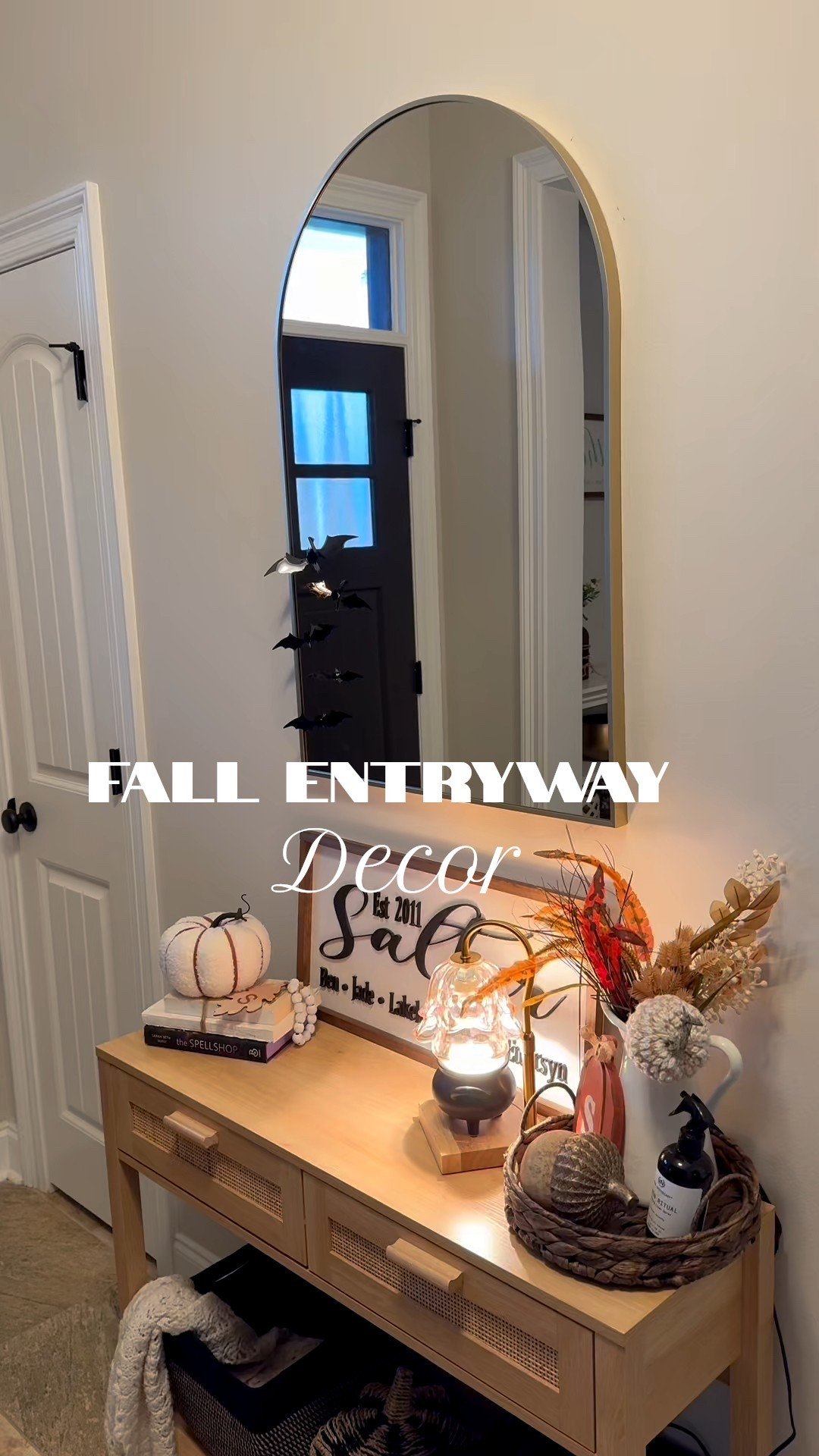 Cozy Halloween Entryway Refresh 🎃🦇✨

Spooky season is here, and I gave our entryway a cozy Halloween makeover! 🕯️ From the hanging bats on the mirror to the mini cauldron on the warmer lamp, these simple touches add just the right amount of festive fun. Paired with woven baskets, a knit pumpkin, and seasonal florals, this space feels warm, organized, and ready for fall. Shop the look to create your own spooky-chic vibe!

🛒 Shop this post:
	•	Entryway console table
	•	Hanging bat décor
	•	Mini cauldron wax warmer
	•	Fall pumpkin décor
	•	Woven storage baskets
	•	Cozy knit throw

#LTKHome #LTKFallDecor #LTKHalloween #LTKSeasonal #LTKEntryway #LTKHomeOrganization #SpookySeason #CozyHomeDeco

#LTKFindsUnder50 #LTKSeasonal #LTKHome