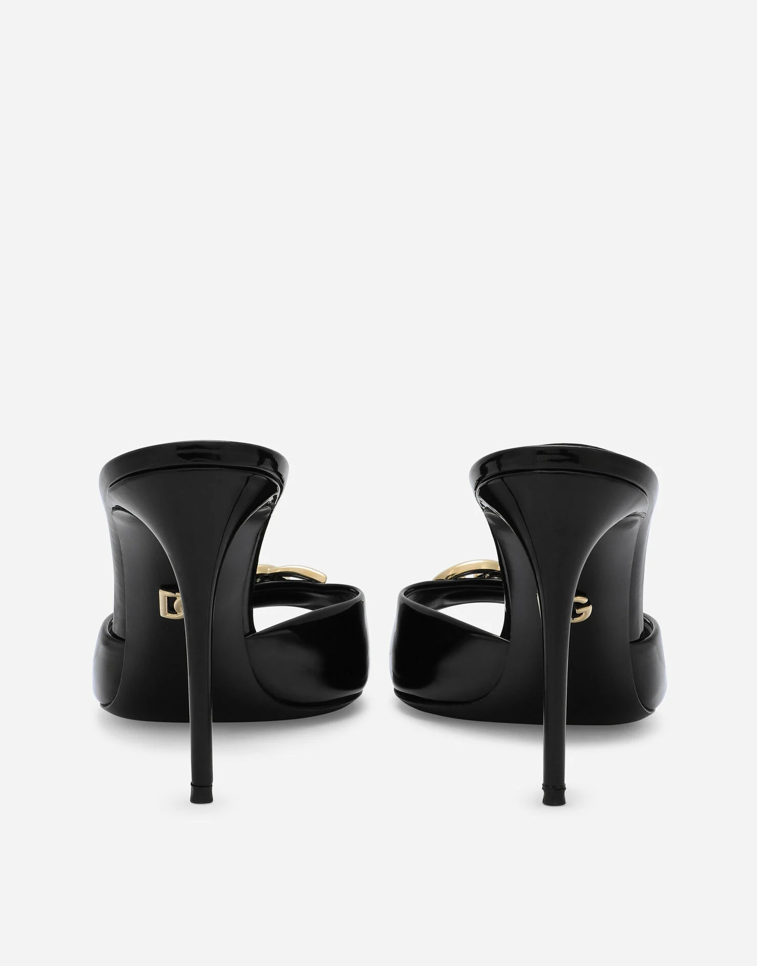 Patent leather mules with DG logo | Dolce & Gabbana US