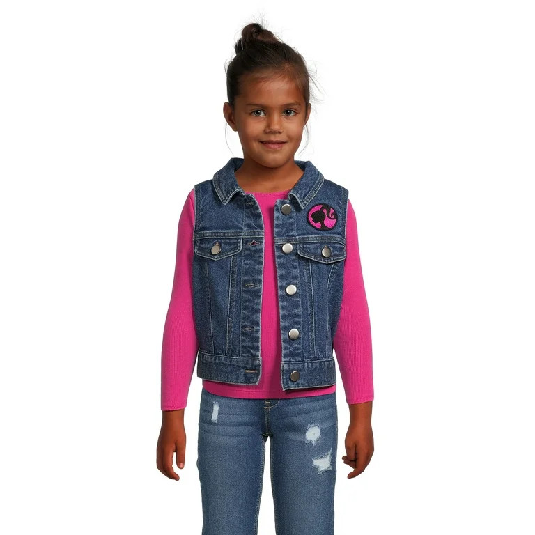 Girls Barbie Graphic Denim Vest, Sizes 4-18 | Walmart (US)