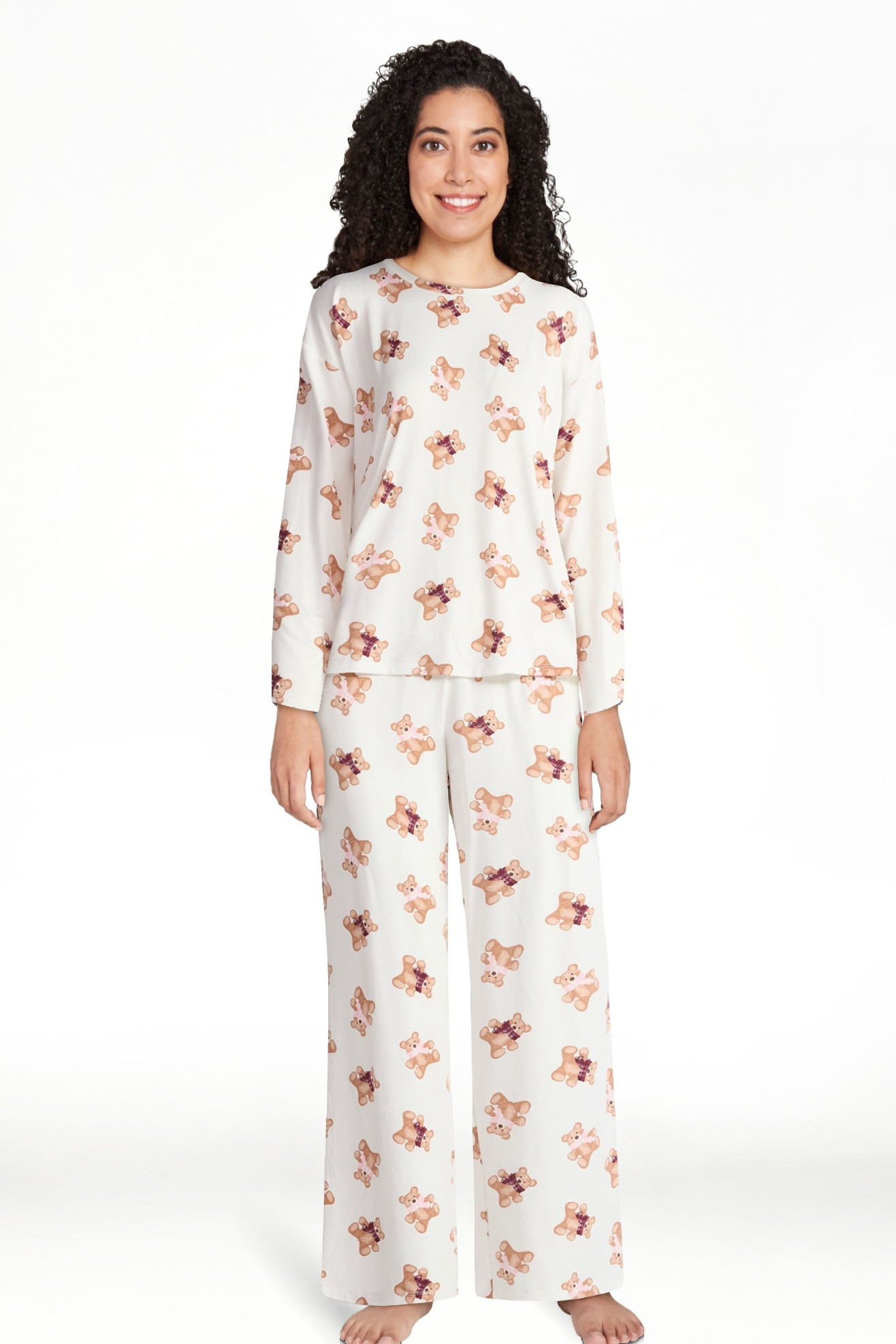 Joyspun Conjunto de Pijama de Pantalones de Manga Larga y Pierna Recta para Mujer, Colección Sua... | Walmart (US)