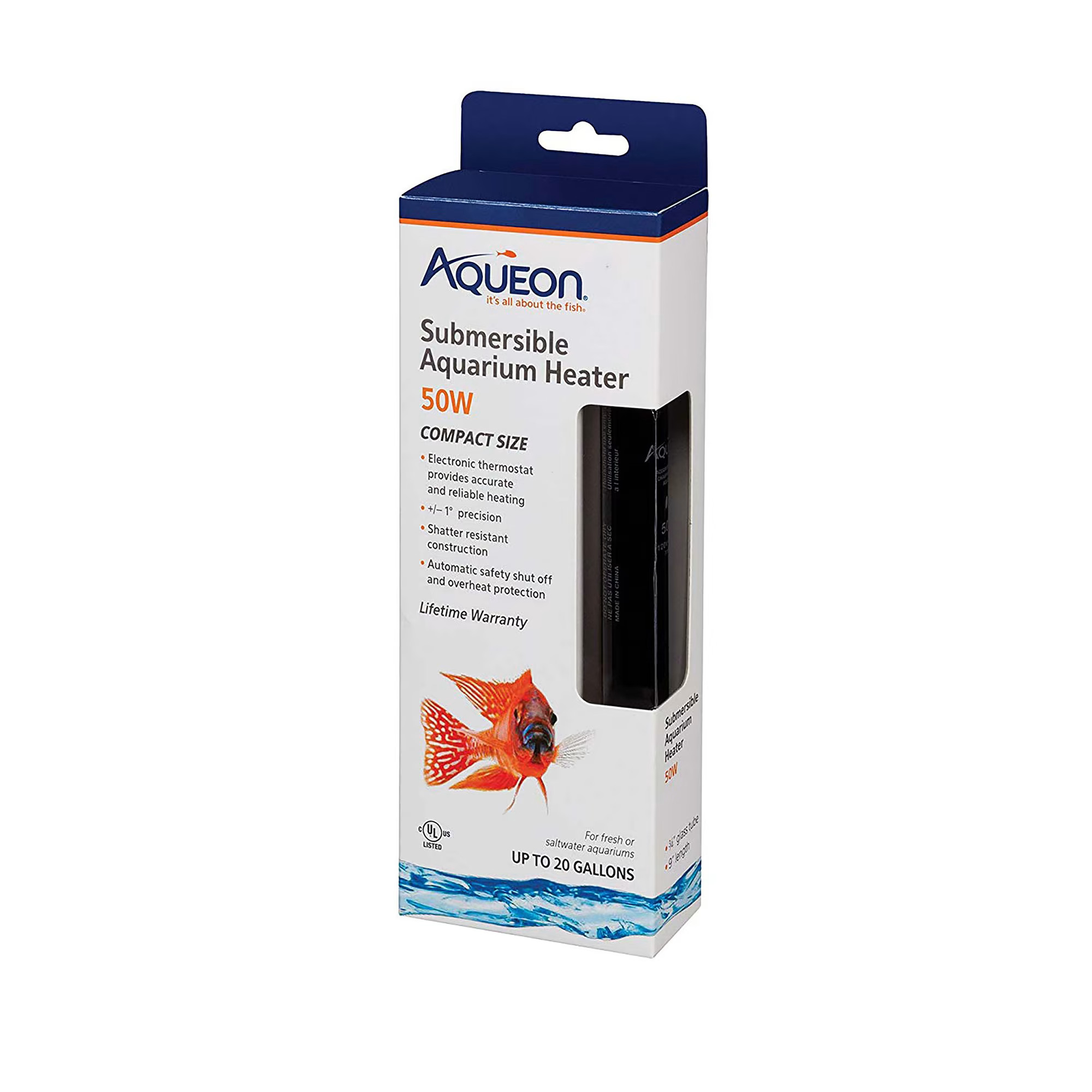 Aqueon Submersible Aquarium Heater, 50 Watts | Petco