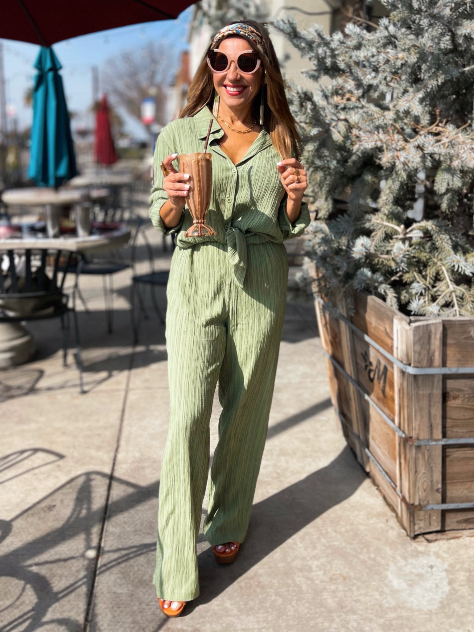 Loving this adorable green pant set for Spring! Perfect comfortable and cute travel outfit too! 

#LTKSeasonal #LTKtravel #LTKunder50