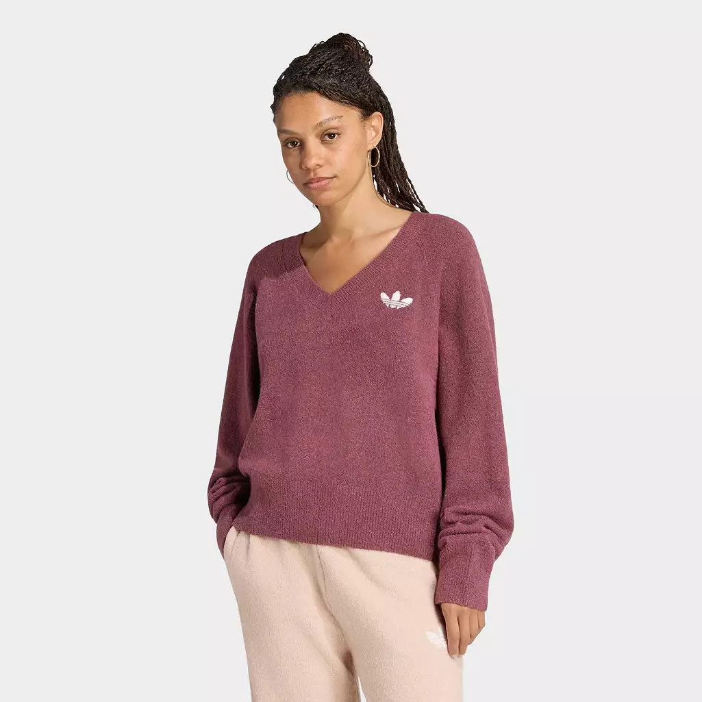 adidas Originals Women's Essentials Knit V-Neck Sweatshirt | DICK'S Sporting Goods
