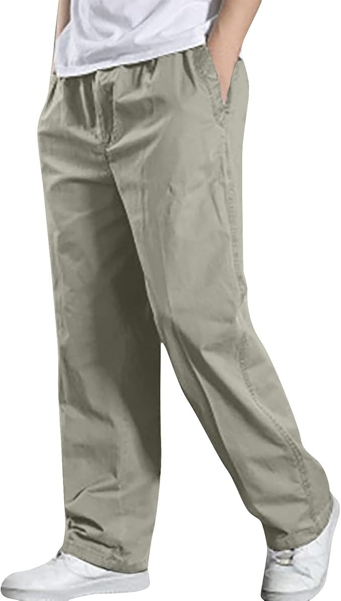 Pantalones cargo para hombre, ajuste relajado, casual, de algodón, holgados, pantalones atlétic... | Amazon (US)